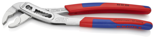 KNIPEX ALLIGATOR® клещи переставные, 50 мм (2"), под ключ 46 мм, L-250 мм, хром, 2-к ручки