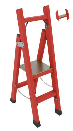 ССС-1,5Ш диэлектрическая стремянка с симметричной опорой, широкие ступени, h=1500мм, h рабочей площадки=700мм, ступ.2