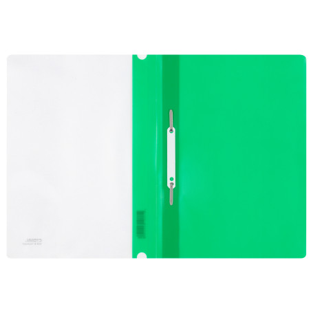 Папка-скоросшиватель пластик. перф. СТАММ А4, 180мкм, зеленая с прозр. верхом