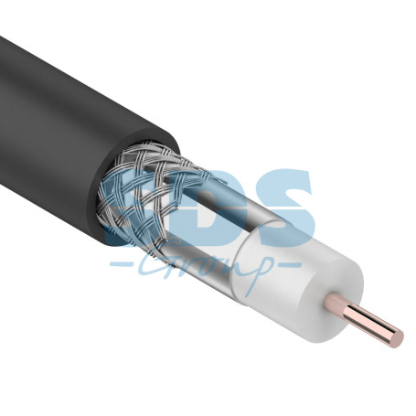 ProConnect RG-6U coaxial cable, 75 ohms, CCS/Al/Al, 48%, 100 m bay, black OUTDOOR