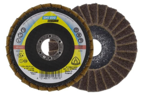 Лепестковый тарельчатый круг из нетканого материала SMT 800 Special, 115 x 22,23 coarse