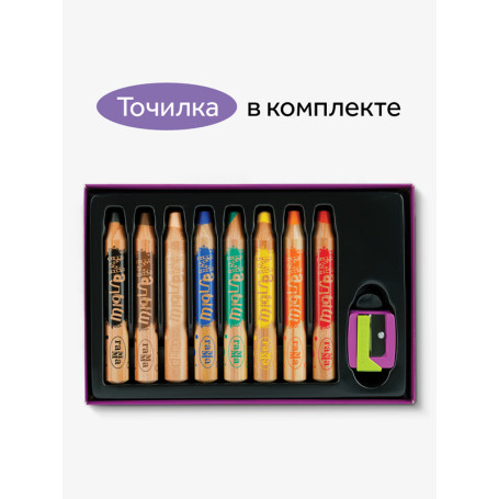 Pencils colored Gamma "Kid", 08 colors, thickened, sharpened, with a sharpener, cardboard. packaging, European weight