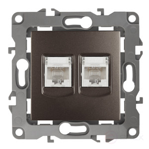 Розетка ЭРА Серия 12 12-3108-13 информационная двойная 2XRJ45 IP20 бронза
