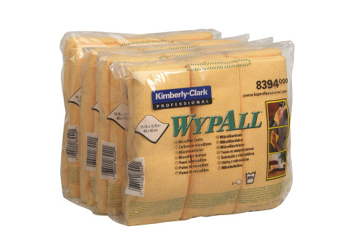 WypAll® Microfiber - Folded / Yellow /40 x 40 cm (4 Packs x 6 sheets)