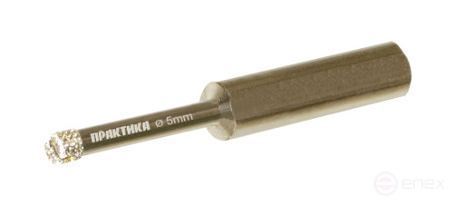 Коронка алмазная ПРАКТИКА "Профи" по керамограниту/керамике 5х65мм (1шт) блистер (917-491)