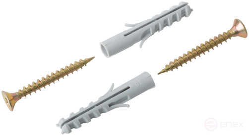 Mounting for baseboards. Set: dowel with 6x35/4x35 screw (packing 9 pcs.)