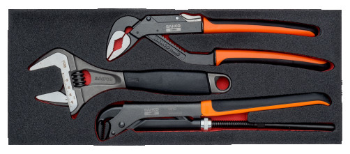 Fit&Go Набор разводной ключ/переставные клещи/трубный ключ в ложементе, 3 предмета