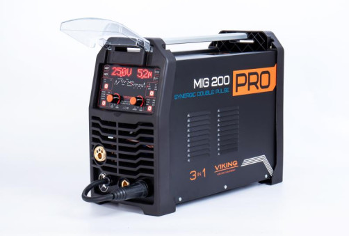 VIKING MIG 200 DOUBLE PULSE SYNERGIC PRO MIG/MMA/LIFT-TIG 3 in 1 semi-automatic welding machine