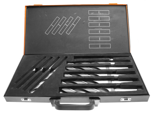 Set of HSS drills with shank Morse Cone 14 -30 mm