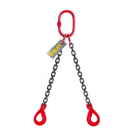 OCALIFT 7.5t 3.5m Sling 2CC Chain T8 G80 Glazed Chain with Self-closing Hooks 2SC7500T35S