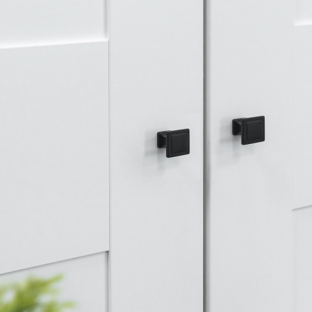 Pen meb. button met. SQUARE, matte black, AKS