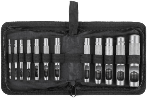 Пробойники для кожи, набор 12 шт. (отверстия 3-4-5-6-7-8-9-10-12-14-16-19 мм)