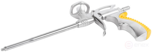 Mounting foam gun, all-metal, rubberized handle