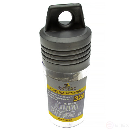 Коронка алмазная по кафелю и стеклу 32 мм с ц/с, Чеглок (10/120)