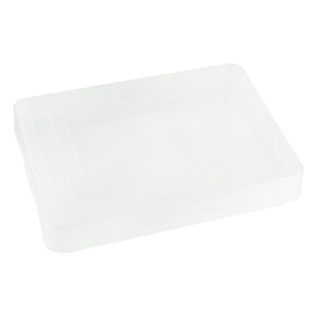 Контейнер для документов СТАММ А4, 260*350*65мм, пластик., с защелками, прозрачный