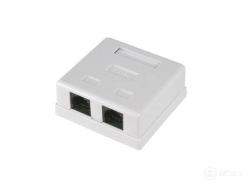 Настенная розетка Ripo, 2 порта, Cat.5e (Класс D), 100МГц, RJ45/8P8C, 110, T568A/B, неэкранированная