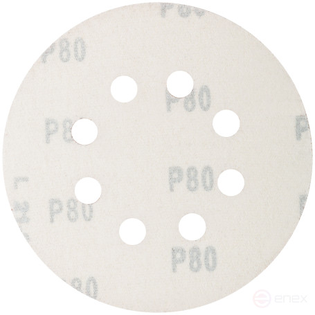 Круги абразивные шлифовальные перфорированные на ворсовой основе под "липучку" (Р80, 125 мм, 5шт.), CUTOP Profi