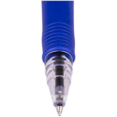 Ballpoint pen Crown "Low Vis" blue, 0.7mm, grip, barcode