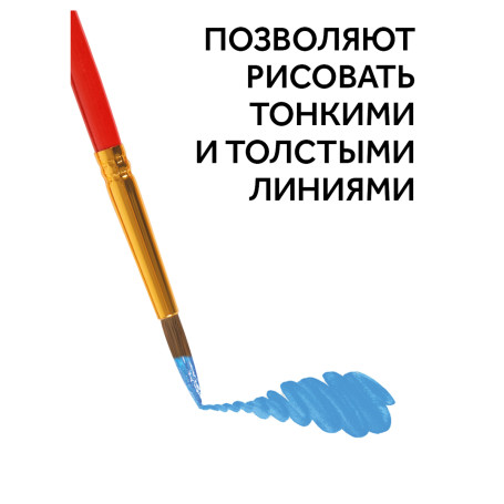 Набор кистей Гамма "Классические" 5шт., пони, круглые № 1, 2, 3, 4, 5, блистер, европодвес