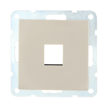 Накладка с суппортом розетки компьютерной и телефонной на 1 вход (бежевый) БЕЗ механизма LK60