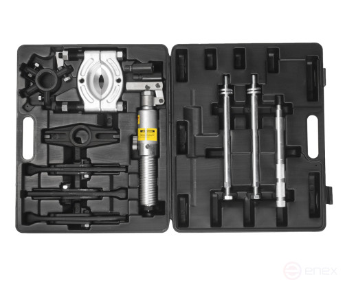 Съемник гидравлический 4т, длина 185/250, ширина 75/55-255/110, поршень 60мм масса 11кг в кейсе JTC