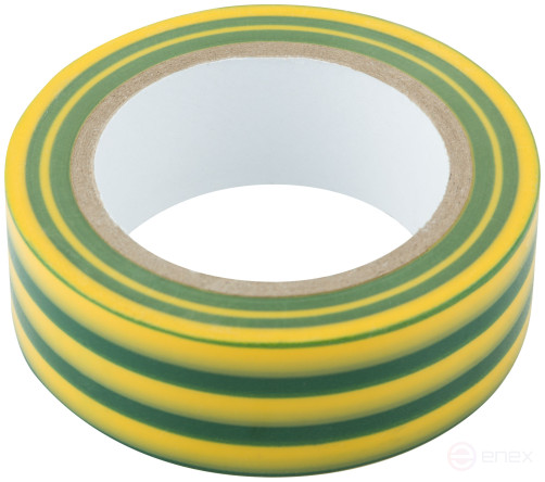 PVC self-extinguishing electrical tape 19 mm x 0.13 mm x 10 m (yellow-green)