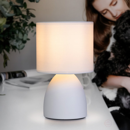 Rivoli Nadine 7042-502 Table Lamp 1 * E14 40W ceramic white with lampshade