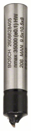 Quarter pin milling cutter 8 mm, R1 3.2 mm, D 9.5 mm, L 10.2 mm, G 41 mm