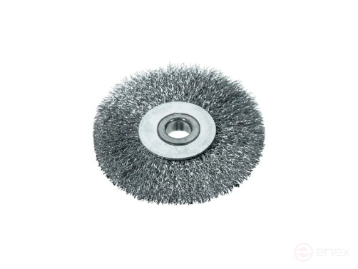 Щетка цилиндрическая гофрированная, Д80 мм, ширина 12 мм, гофрированная стальная проволока STA 0,20 мм, посадочное отверстие 10,0 мм