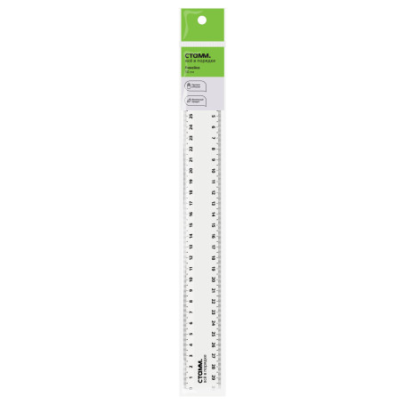 Ruler 30cm STAMM, plastic, 2 scales, transparent, colorless, European weight