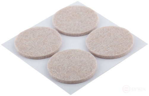 Furniture linings self-adhesive round 34 mm, 4 pcs., felt
