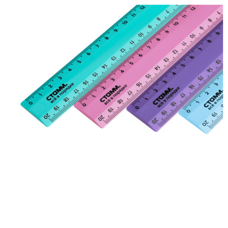 Ruler 20cm STAMM, plastic, 2 scales, opaque, pastel colors, assorted, European weight