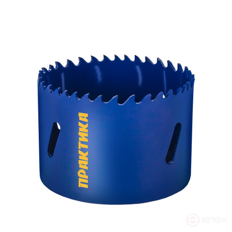 Коронка биметаллическая ПРАКТИКА 64 мм (1шт), клипса (036-018)