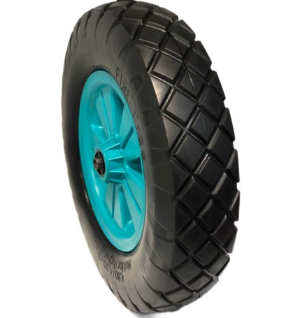 Polyurethane foam RV PLAST wheel for a single-wheeled construction wheelbarrow with a body of 110L and 120L (4.80/4.00-8 ,hub 12mm)