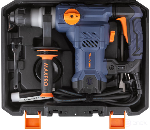 MAX-PRO Перфоратор демонтажный 1500 Вт; 0-850 об/мин; 5,5 Дж; 3 режима; Д/Б/М-42/32/13; 5,2 кг; SDS-PLUS; антивибрационная ручка; резиновые вставки; р