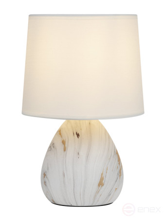 Настольная лампа Rivoli Damaris D7037-501 1 * Е14 40 Вт керамика белая с золотом с абажуром