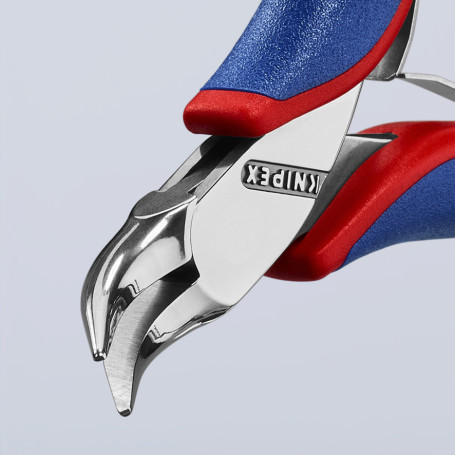 Плоскогубцы захватные для электроники, плоскокруглые губки, голова под 45°, L-115 мм, 2-к ручки