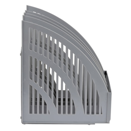 Paper tray vertical STAMP "Line", prefabricated, 4 compartments, grey