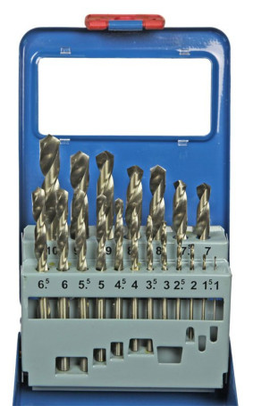 HSS metal drills in a set of 19 pieces, DN-006