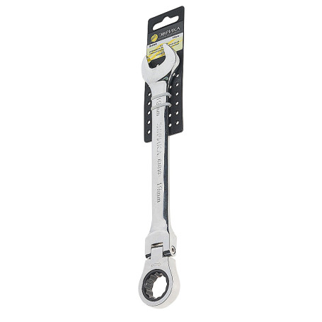Ключ комбинированный 19мм ER-61019H трещоточный шарнирный (на держателе) ЭВРИКА /1/5/100