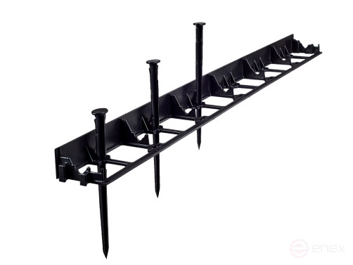 Garden curb 1000 mm height 45 mm black 1 piece