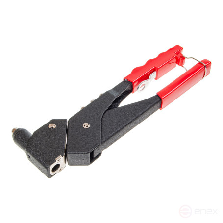 Riveter ER-17180: manual exhaust with 360 degree rotary head. (diameter of rivets: 2.4; 3.2; 4; 4.8mm) 180mm in EUREKA blister /1/25