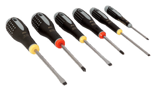 Set of slotted/Phillips screwdrivers with ERGO handle, 6 pcs