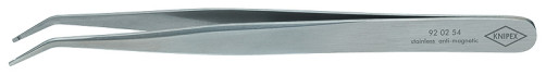 Пинцет захватный прециз., гладкие губки 45° шириной 1 мм, для цилиндрических деталей Ø 0.6 мм, L-120 мм, CrNi нержавеющая сталь, антимагнитный