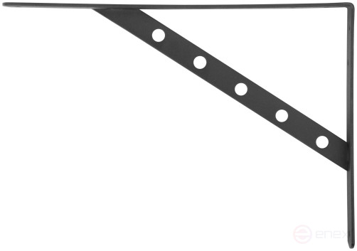 Уголок-кронштейн усиленный черный 350х250 мм