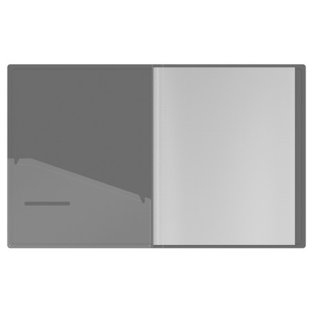 Folder with 30 Berlingo "No Secret" inserts, 17 mm, 700 microns, translucent black, with inner pocket