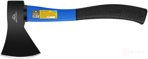 The axe is forged steel, reinforced fiberglass handle 1000 gr.