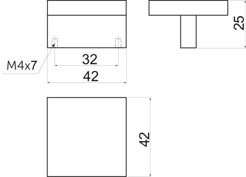 Ручка меб. кнопка мет. UZ40 32 хром, AKS