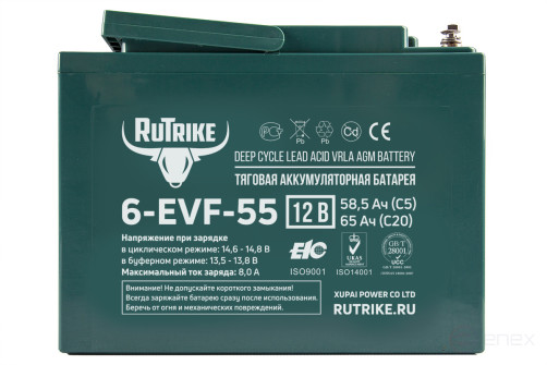 Traction battery RuTrike 6-EVF-55 (12V55A/H C3)
