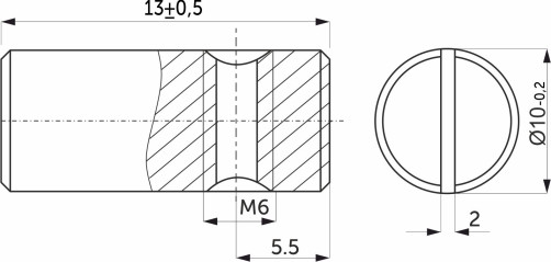 Nut barrel M6*10*13 asymmetrical white zinc (pack/1 thousand pieces) AKS